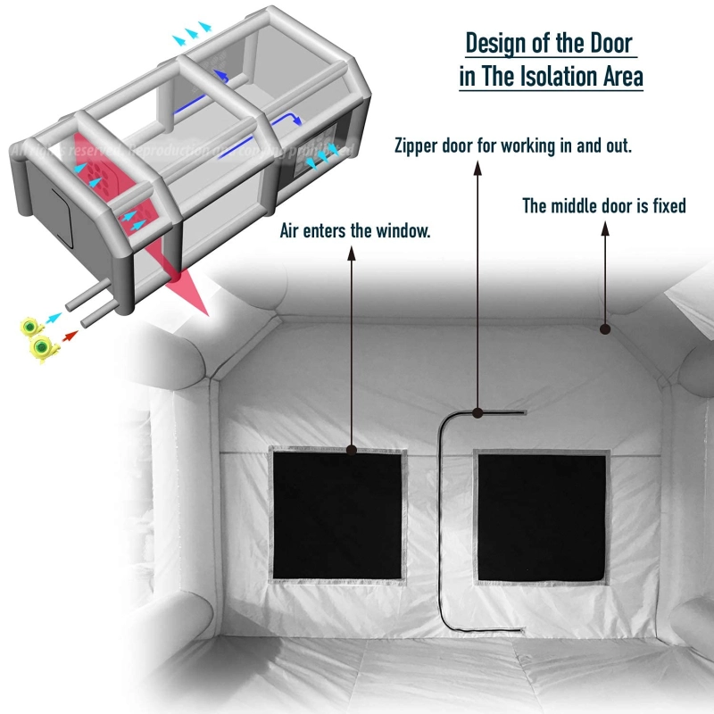 Sewinfla Professional Inflatable Paint Booth with Exhaust Fan and Air Draft Device (Upgrade 2024 Design) Inflatable Spray Booth with Air Filter System More Durable Portable Car Painting Booth Tent for Cars, Auto Parts, Furnitures Painting