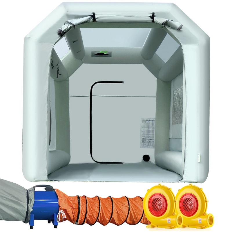 Sewinfla Professional Inflatable Paint Booth with Exhaust Fan and MINI Air Draft Device (Upgrade 2024 Design) Inflatable  Portable Spray Booth with Air Filter System for Furnitures, Auto Parts, Cars Painting