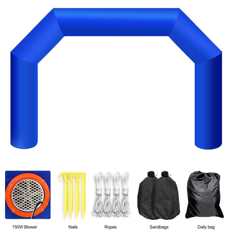 Inflatable Arch Blue 20ft, Inflatable Archway Built in Blower, Inflatable Archway for Party,5K Race,Outdoor Advertising Commerce,School Sport
