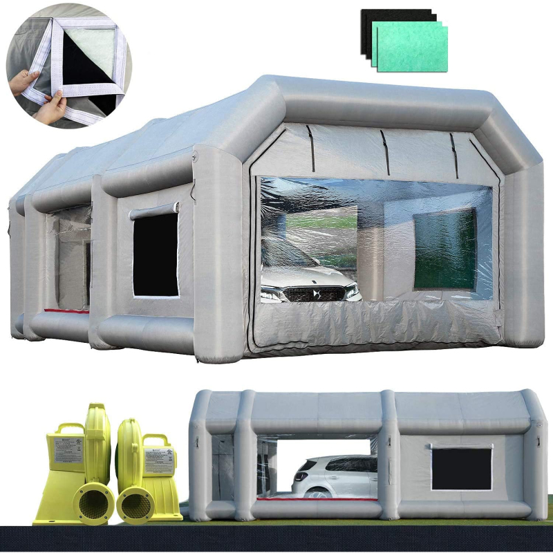 Sewinfla Professional Inflatable Paint Booth with Exhaust Fan and Air Draft Device (Upgrade 2024 Design) Inflatable Spray Booth with Air Filter System More Durable Portable Car Painting Booth Tent for Cars, Auto Parts, Furnitures Painting