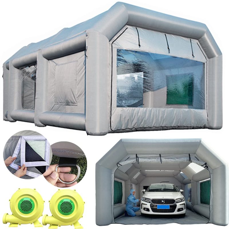 Sewinfla Professional Inflatable Paint Booth with Exhaust Fan and Air Draft Device (Upgrade 2024 Design) Inflatable Spray Booth with Air Filter System More Durable Portable Car Painting Booth Tent for Cars, Auto Parts, Furnitures Painting