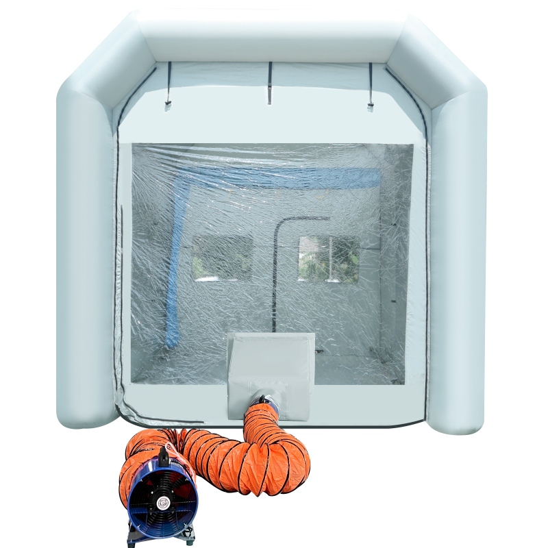 Sewinfla Professional Inflatable Paint Booth with Exhaust Fan and MINI Air Draft Device (Upgrade 2024 Design) Inflatable  Portable Spray Booth with Air Filter System for Furnitures, Auto Parts, Cars Painting