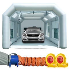 Sewinfla Inflatable Paint Booth 23x13x8.5Ft with Exhaust Fan and MINI Air Draft Device (Great Value Combo) -Upgrade 2024 Design Inflatable Portable Paint Spray Booth with Air Filter System for Cars