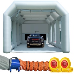 Sewinfla Inflatable Paint Booth 39x20x13Ft with Exhaust Fan and MINI Air Draft Device (Great Value Combo) -Upgrade 2024 Design Portable Paint Booth Tent Garage Inflatable Spray Booth Painting for Truck