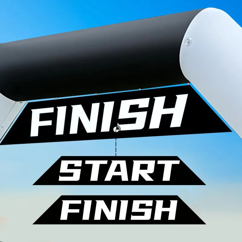 Sewinfla 20ft Inflatable Arch Black & White Style with 250W Powerful Blower | Hexagon Inflatable Archway Perfect for Start-Finish Line Events, Outdoor Racing, and Business Advertising
