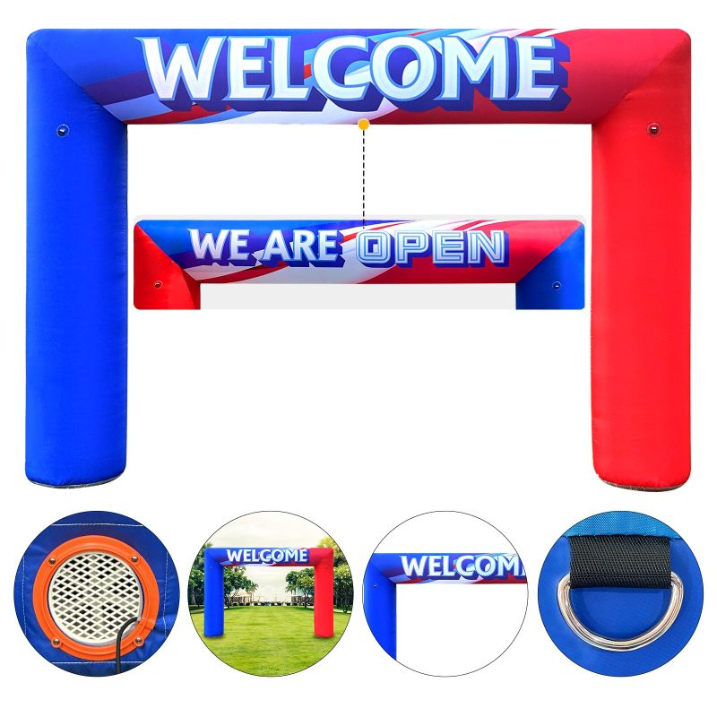 Inflatable Welcome Arch 14x10Ft Inflatables Outdoor Decoration Inflatable Archway with Blower for Commercial，Shopping Mall,Store