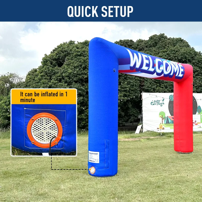 Inflatable Welcome Arch 14x10Ft Inflatables Outdoor Decoration Inflatable Archway with Blower for Commercial，Shopping Mall,Store