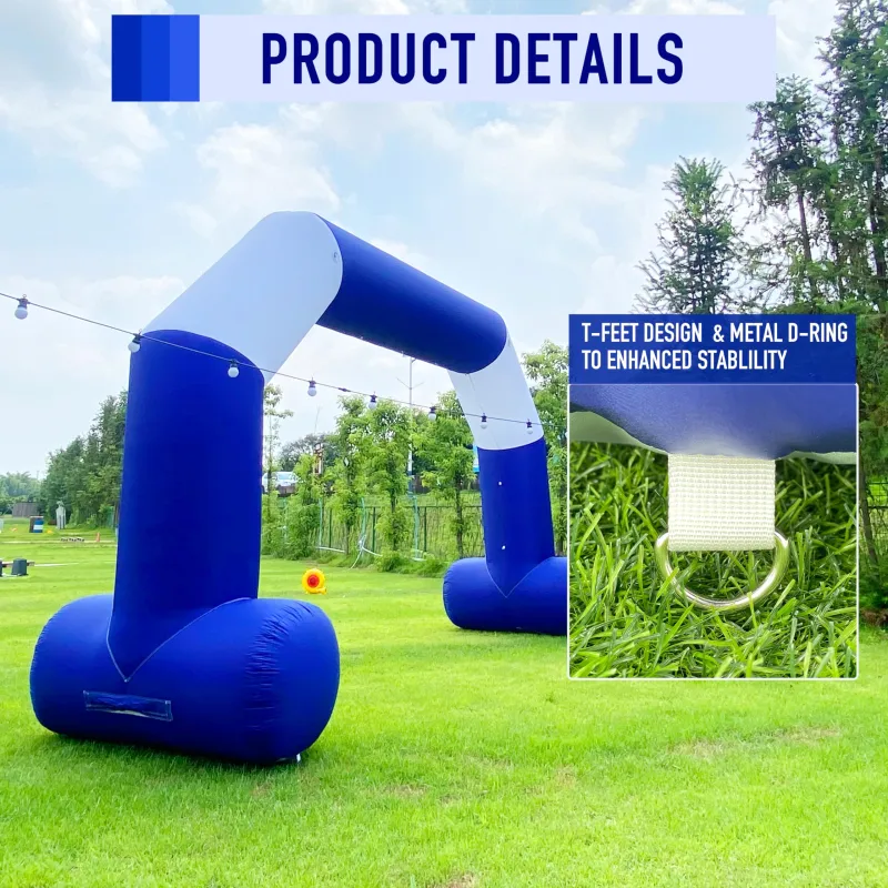 20ft Inflatable Arch Black & White Style with 250W Powerful Blower | Hexagon Inflatable Archway Perfect for Start-Finish Line Events, Outdoor Racing, and Business Advertising