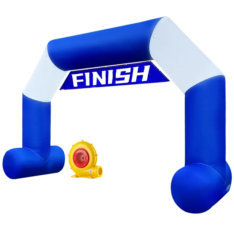 20ft Inflatable Arch Black & White Style with 250W Powerful Blower | Hexagon Inflatable Archway Perfect for Start-Finish Line Events, Outdoor Racing, and Business Advertising