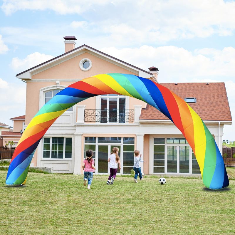 [Lowest price in 90 days] Inflatable Arch - 26Ft Inflatable Rainbow Arch with Built in 150W Blower for Birthdays, Parties, and Garden Decor | Inflatable Archway for Outdoor Events and Commerce Advertising