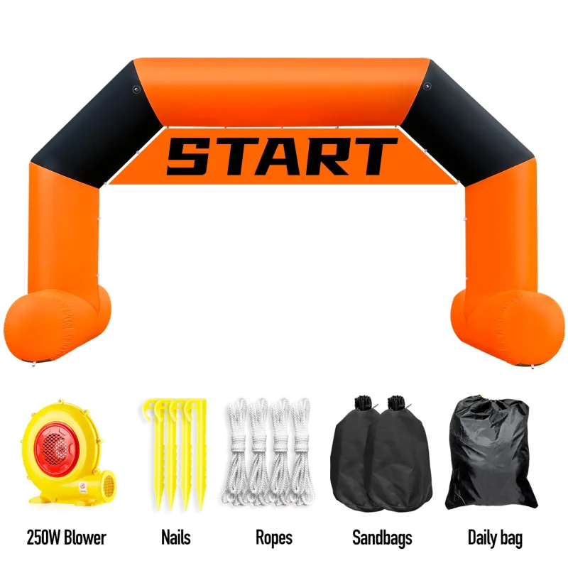 20Ft Inflatable Arch Color- Blocked Style with 250W Powerful Blower | Hexagon Inflatable Archway Perfect for Start-Finish Line Events, Outdoor Racing, and Business Advertising