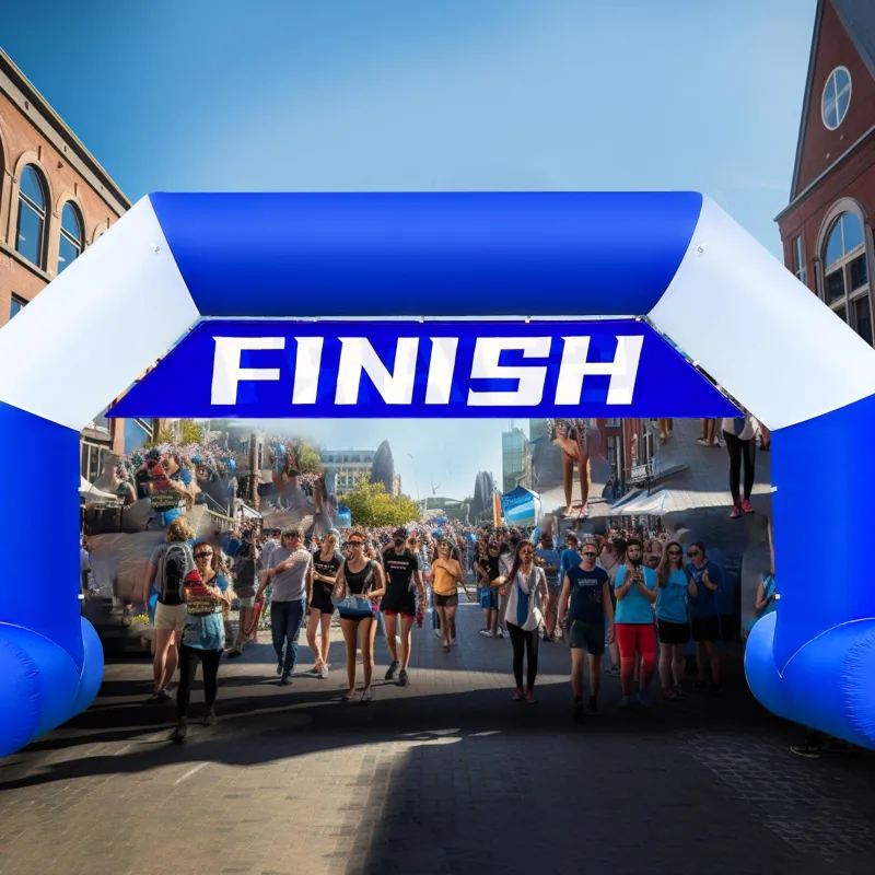 20ft Inflatable Arch Black & White Style with 250W Powerful Blower | Hexagon Inflatable Archway Perfect for Start-Finish Line Events, Outdoor Racing, and Business Advertising