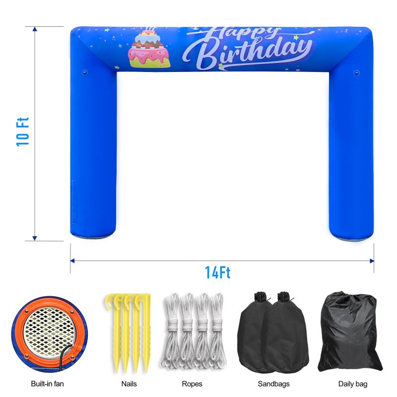 Inflatable Arch 14x10Ft Square Outdoor Decoration Inflatable Archway with Blower for Commercial, Shopping Mall, Store