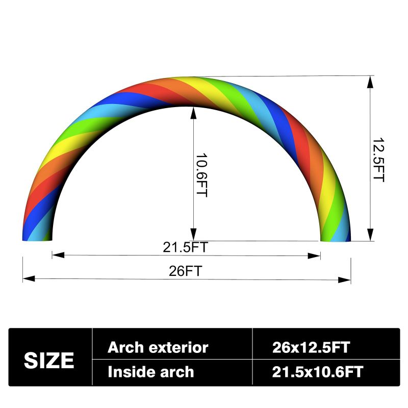 [Lowest price in 90 days] Inflatable Arch - 26Ft Inflatable Rainbow Arch with Built in 150W Blower for Birthdays, Parties, and Garden Decor | Inflatable Archway for Outdoor Events and Commerce Advertising