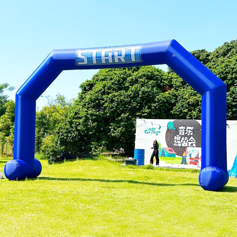 26Ft Inflatable Arch with Start Finish Line Banners and Powerful Blower, Hexagon Inflatable Archway for Run Race Marathon Outdoor Advertising Commerce