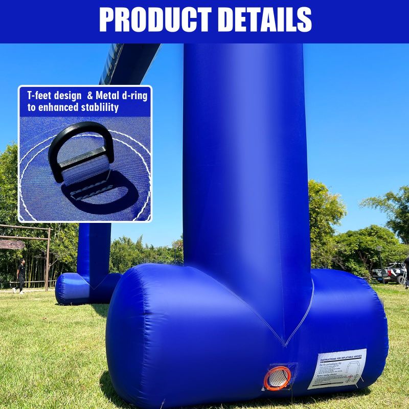 26Ft Inflatable Arch with Start Finish Line Banners and Powerful Blower, Hexagon Inflatable Archway for Run Race Marathon Outdoor Advertising Commerce