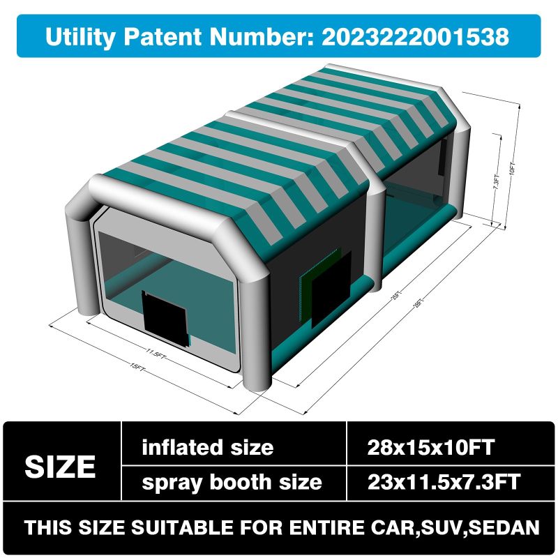 Hail Dent Repair Booth with UL Blowers Portable Inflatable Paint Booth for Paintless Dent Repair, Painting