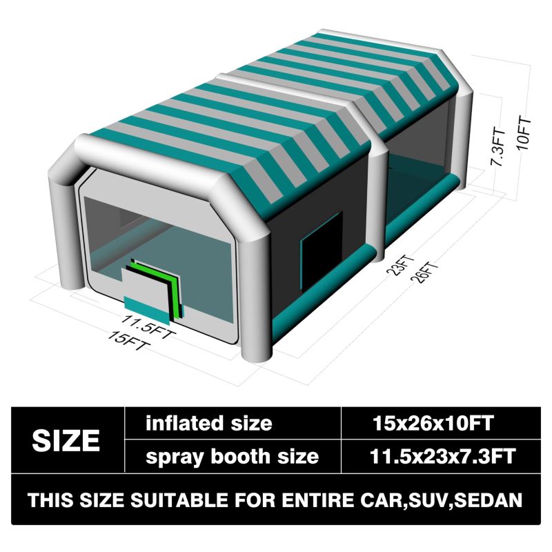 Hail Dent Repair Booth with UL Blowers Portable Inflatable Paint Booth for Paintless Dent Repair, Painting