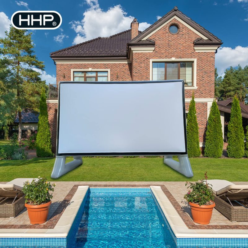 Sewinfla Upgraded Airtight Inflatable Movie Projector Screen - Outdoor Movie Screen - No Need to Keep Inflating