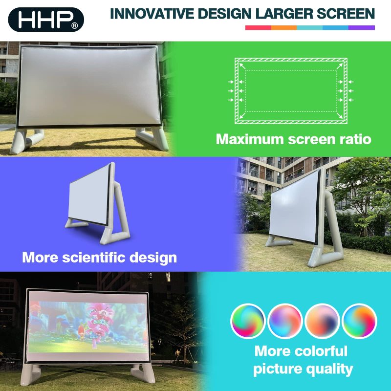 Sewinfla Upgraded Airtight Inflatable Movie Projector Screen - Outdoor Movie Screen - No Need to Keep Inflating