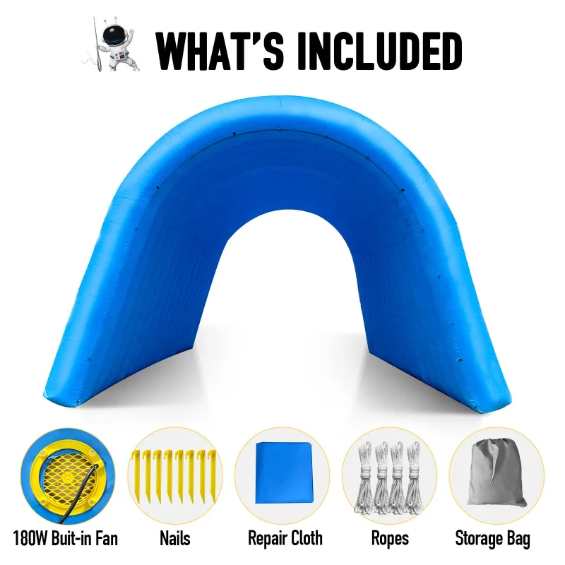 Blue Inflatable Tunnel 16x10x10Ft Sports Tunnel Entrance with Installed Blower Inflatable Tunnel Tent for Business Advertising Event Exhibition Promotion,Street,Shop,Supermarket,School