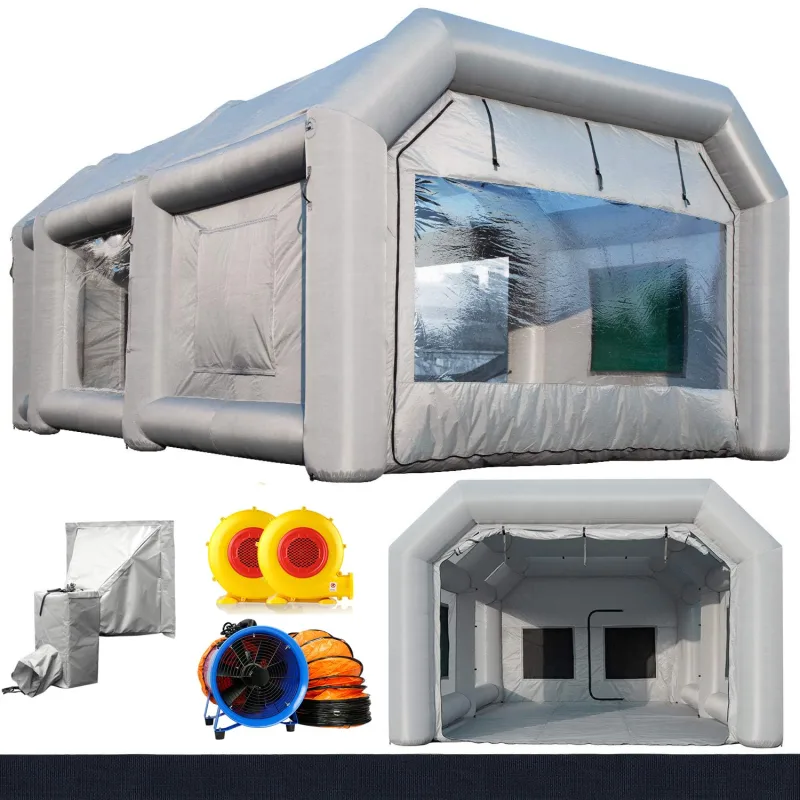 Sewinfla Inflatable Paint Booth 23x13x8.5Ft with Exhaust Fan and Air Draft Device (Great Value Combo) -Upgrade 2024 Design Inflatable Portable Paint Spray Booth with Air Filter System for Cars