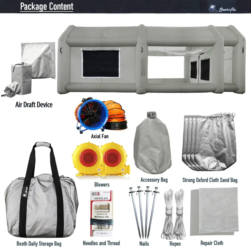Sewinfla Inflatable Paint Booth 23x13x8.5Ft with Exhaust Fan and Air Draft Device (Great Value Combo) -Upgrade 2024 Design Inflatable Portable Paint Spray Booth with Air Filter System for Cars