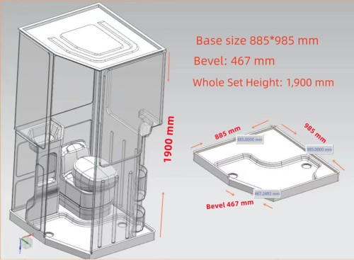 one piece shower room RV Trailer Boat Marine Campervan Caravan Motorhome Car Auto