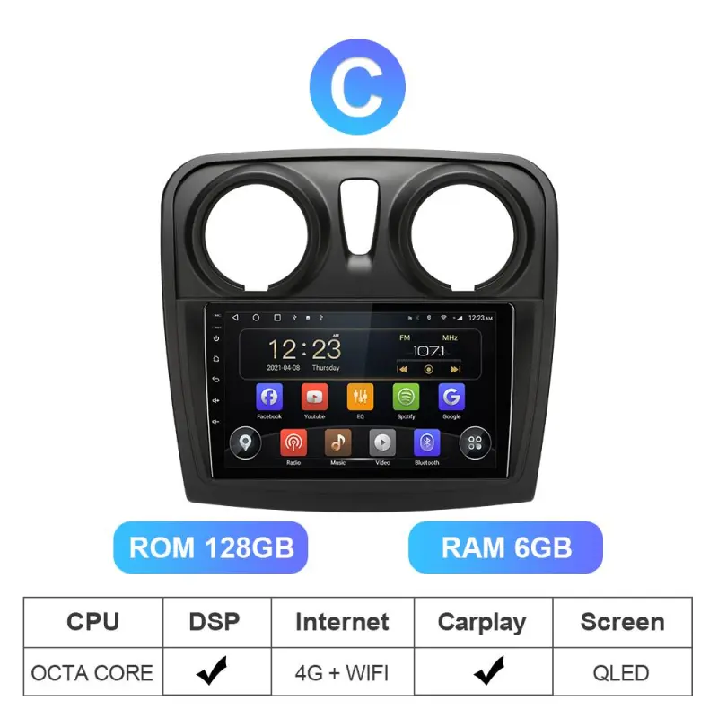 ISUDAR T72 Android 10 Car Radio For Renault Logan 2 2012 - 2019 Sandero 2 2014 - 2019