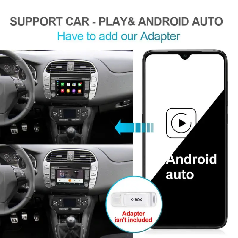 Isudar Android 11 PX6 2 Din For Fiat/Bravo 2007- 2012