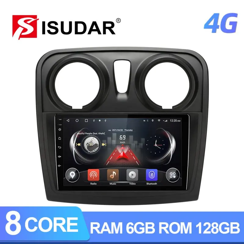 ISUDAR T72 Android 10 Car Radio For Renault Logan 2 2012 - 2019 Sandero 2 2014 - 2019