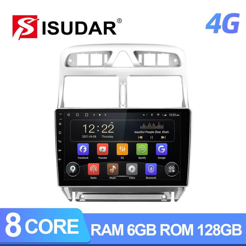 ISUDAR T72 4G Net Android 10 Car Radio For Peugeot 307 2002-2008 2009-2013