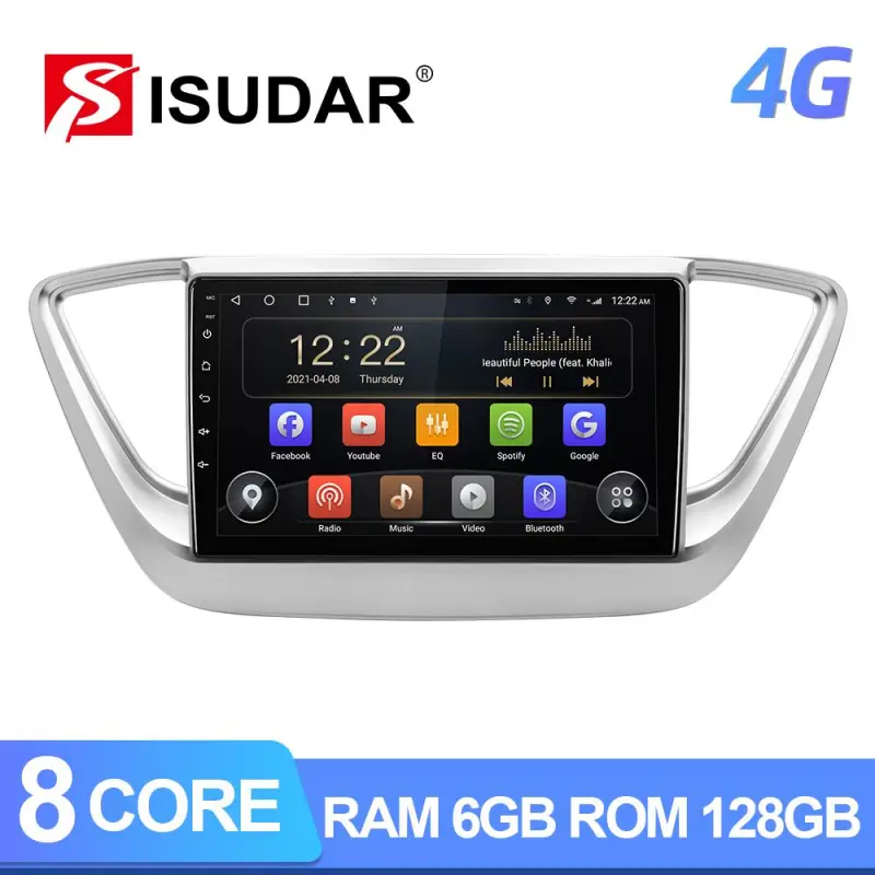 Android 10 Car Radio For Hyundai/Solaris/Verna 2017- GPS Car Multimedia Octa Core