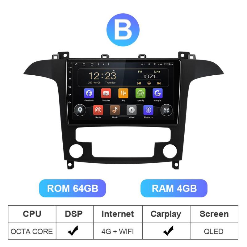 Isudar 8 core RAM 6G Carplay Auto radio Ford S-Max S Max 2006-2015 GPS Navigation Multimedia