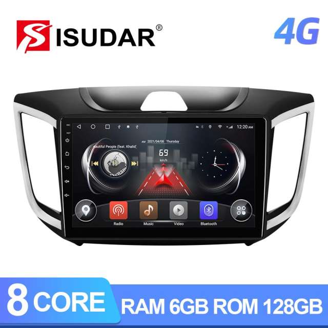 1280*720P QLED 8 core Auto radio For Hyundai/IX25/Creta 2015-2020