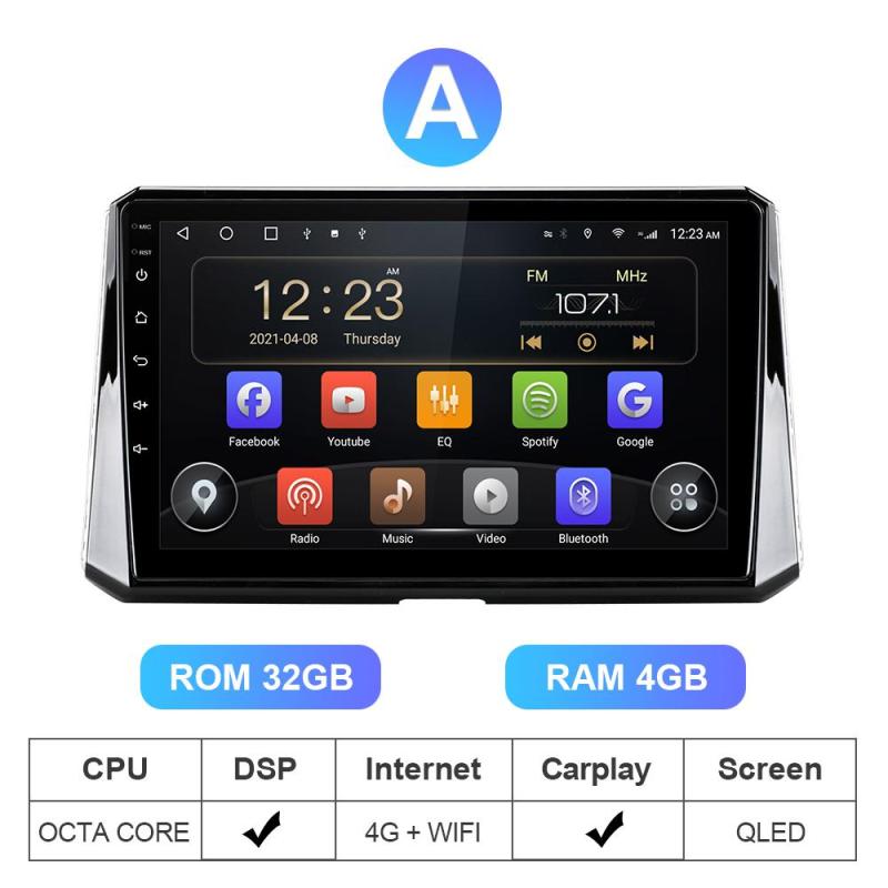 USB DVR Coretex A55 T72 Android 10 Autoradio For Toyota Corolla 2018 2019