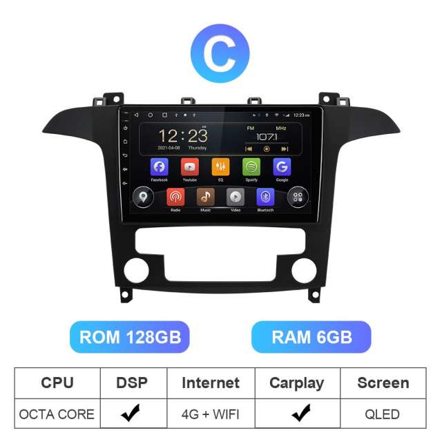 Isudar 8 core RAM 6G Carplay Auto radio Ford S-Max S Max 2006-2015 GPS Navigation Multimedia