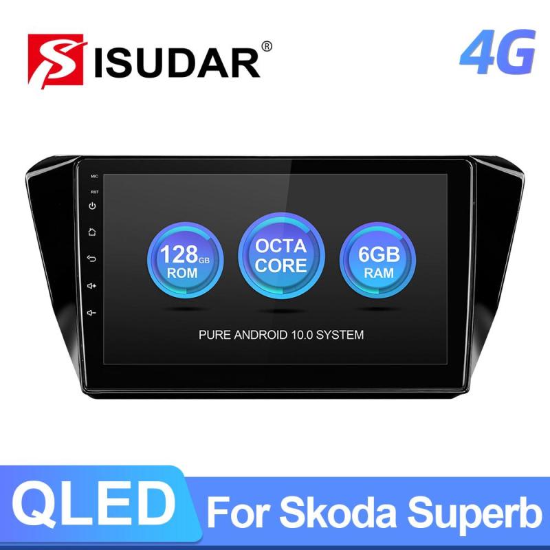 Big screen 10.1 inch QLED 4G Auto radio For Skoda Superb 3 2016-