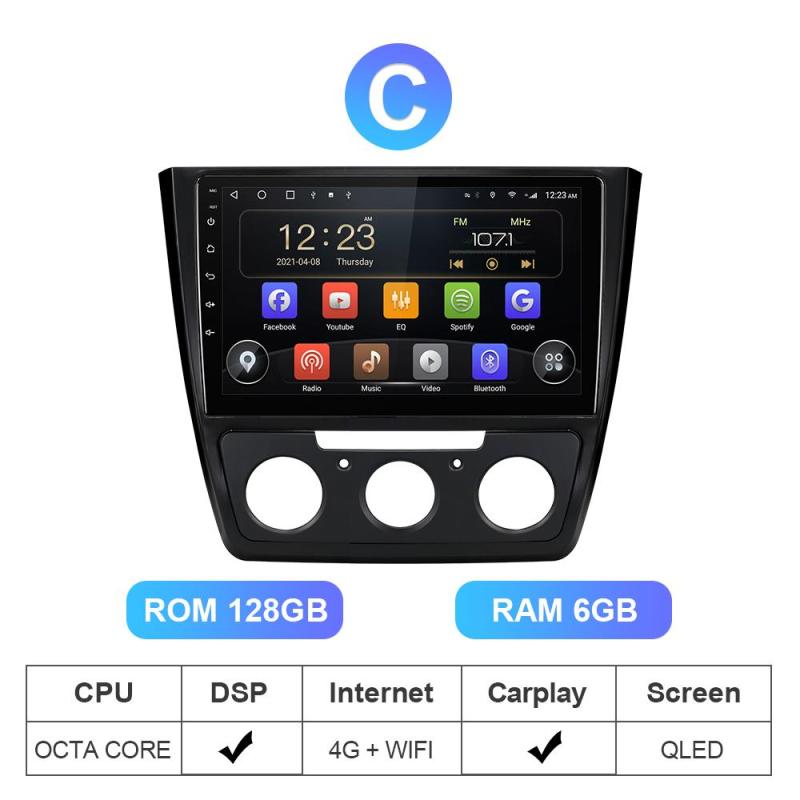 RAM 6GB CANBUS 4G Android 10 Car Radio For Skoda Yeti 2009 2010 2011 2012 2013