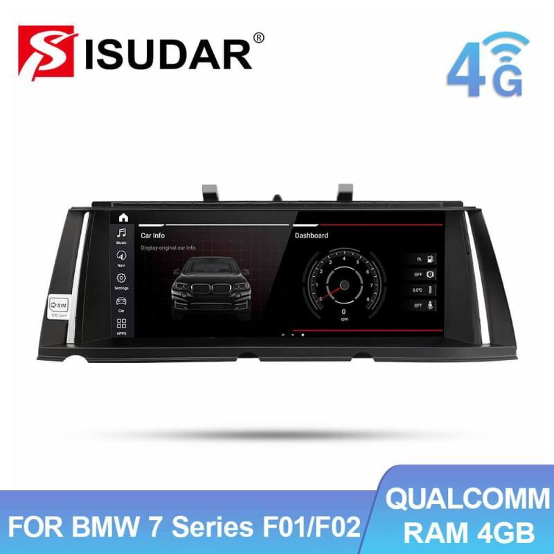 Isudar HD 1920*720P Android 10 Auto radio For BMW For BMW 7 Series F01 F02 CIC NBT 2009-2015