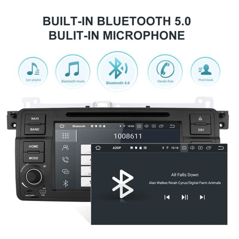 Isudar PX6 1 Din Android 10 Auto Radio For BMW/E46/M3