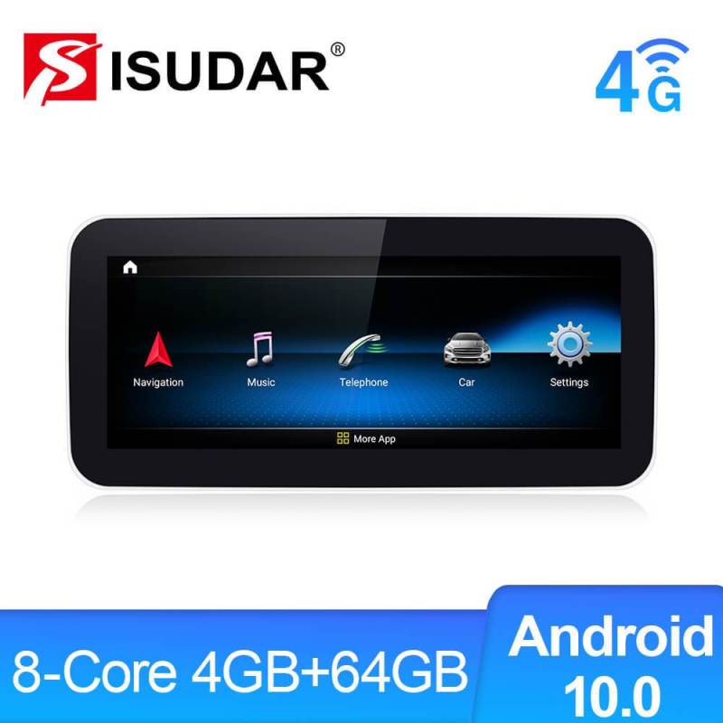 Isudar Autoradio Navigation 10.25' IPS Screen GPS for Mercedes Benz C Class W205 2014-2018