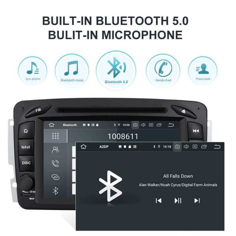 ISUDAR 2 Din Auto Radio Android 10 For Mercedes/Benz/CLK/W209/W203/W208/W463/Vaneo/Viano/Vito