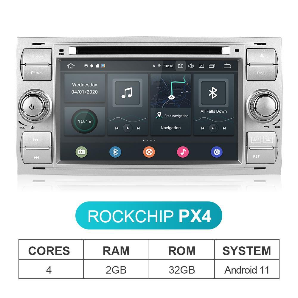 Isudar PX6 2 Din Autoradio 7 Inch For Ford/Mondeo/Focus/Transit/C-MAX/S-MAX/Fiesta