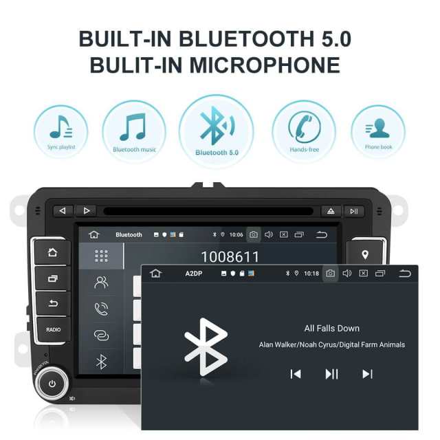 Isudar 7 inch Auto radio 2 Din PX6 For VW/Golf/Tiguan/Skoda/