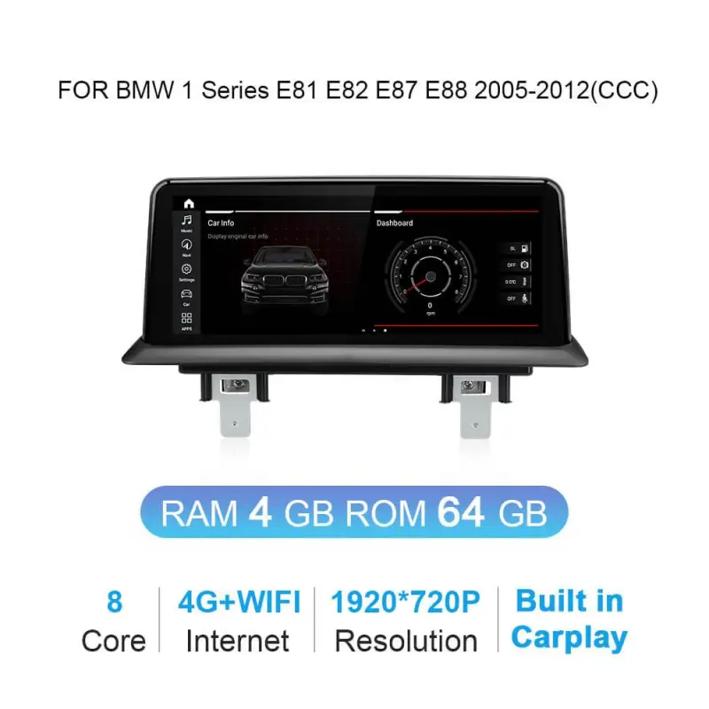 Isudar 10.25" ROM 64g For BMW 1 Series 118i 120i E81 E82 E87 E88 Android 10.0