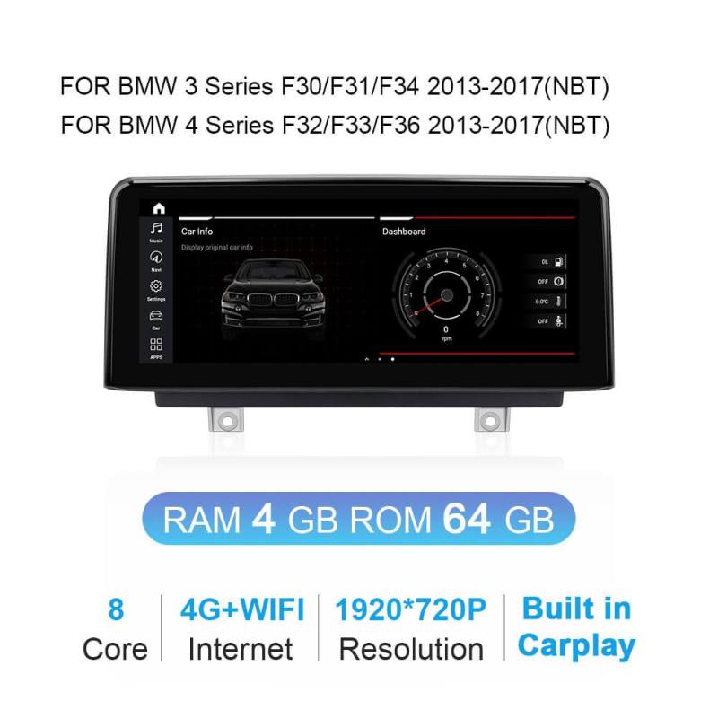 Isudar Android auto and carplay Auto radio For BMW For For BMW F20 F21 F30 F31 F22 F33 F34 F36 NBT