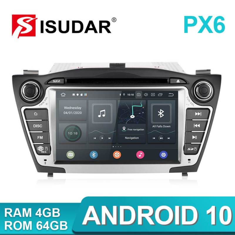 Isudar PX6 2 Din Android 10 Car Multimedia Player GPS For Hyundai/IX35/TUCSON