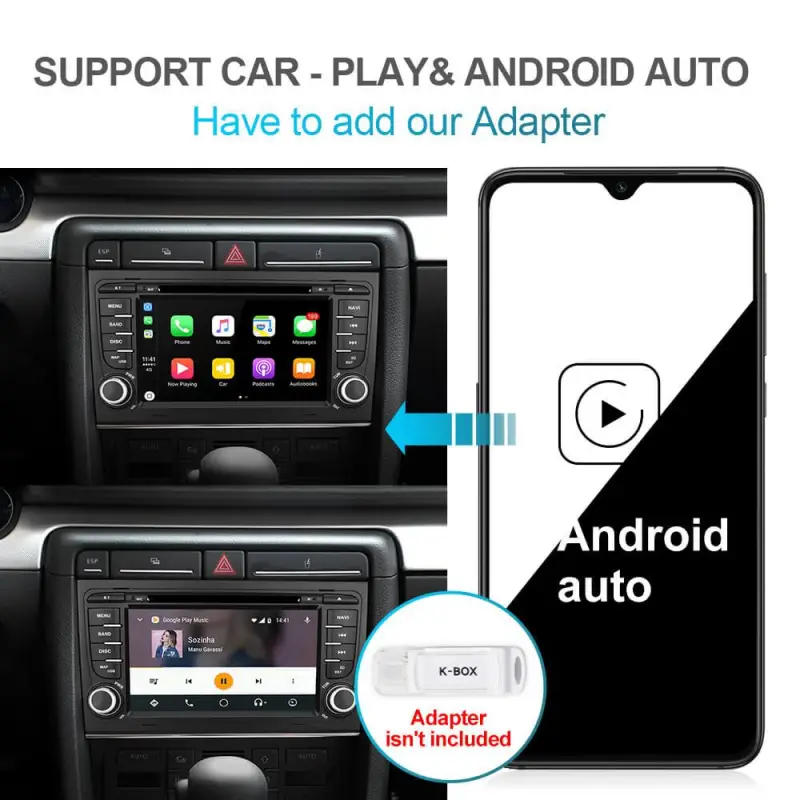 Isudar PX6 2 Din Android 10 Car Multimedia Player GPS DVD For Audi A4 A6