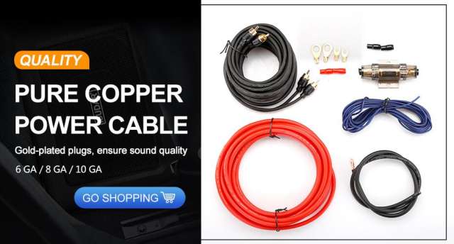 ISUDAR 6/8/10 GA Pure Copper Power Cable Subwoofer Speaker for SU6901